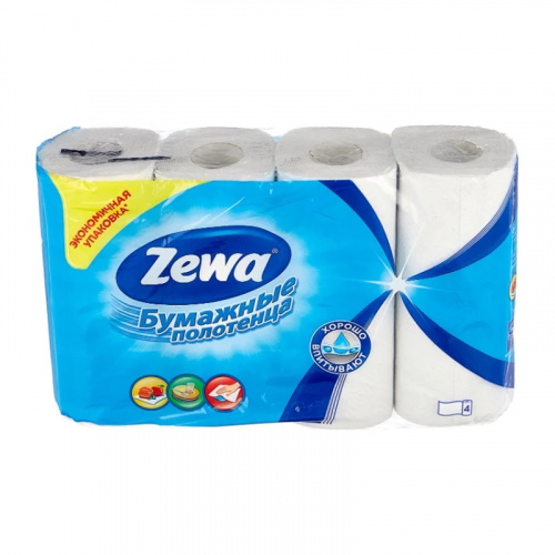 Полотенца бумажные Zewa (Зева) Standart, белые, 2-х сл., 4 шт  фото 3