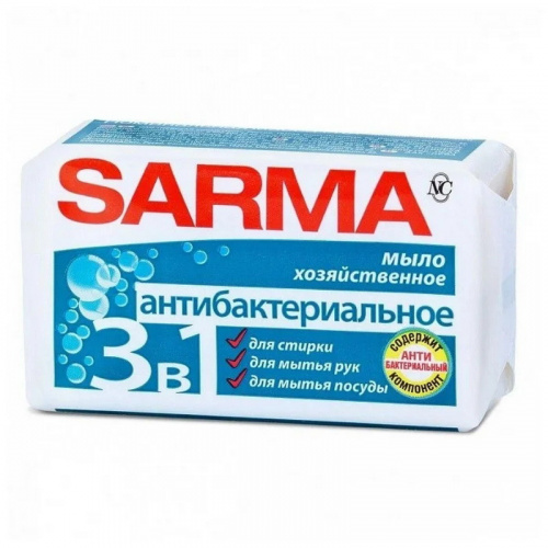 Хозяйственное мыло Мыло хозяйственное Sarma (Сарма) антибактериальное, 140 г
