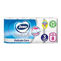 Туалетная бумага Zemma (Земма) DELUXE, белый,  с рисунком , 3-х сл., 8 шт