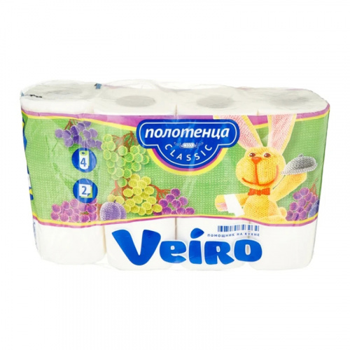 Полотенца бумажные VEIRO Classic, 2-х сл., белый, 4 рул.5П24 фото 3