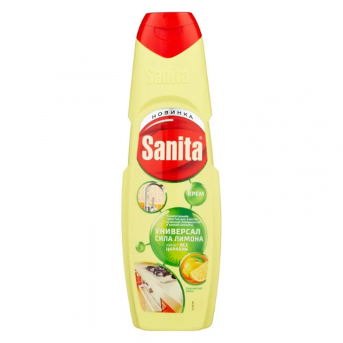 Чистящие средства для кухни Средство чистящее Sanita (Санита) Универсал Сила лимона, крем, 600 мл