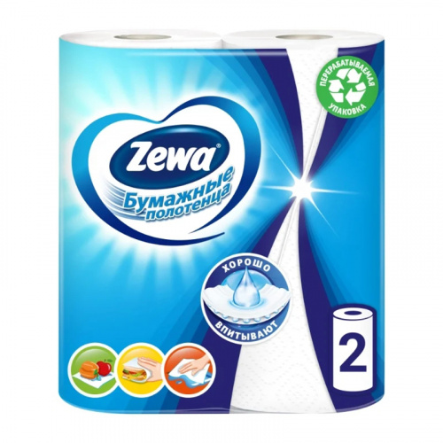 Полотенца бумажные Zemma (Земма) Standart, белые, 2-х сл., 2 шт фото 2