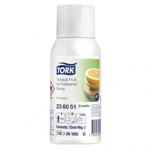 Освежители Освежитель воздуха, Tork Premium тропический аромат, сменный баллон, 75 мл, арт. 236051
