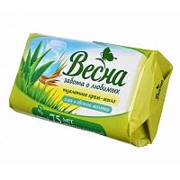 Мыло туалетное Весна, Алоэ и овсяное молочко, 90 г ЧЗ