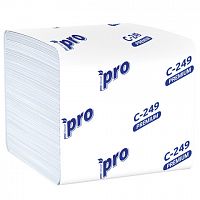 Туалетная бумага Protissue Premium, T3, 2-х сл., белый, листовая, 250 шт., арт. C249