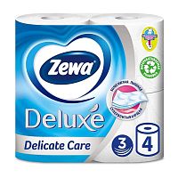 Туалетная бумага Zemma (Земма) DELUXE, белый, 3-х сл., 4 шт
