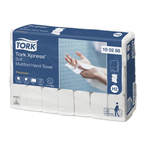 Полотенца бумажные Tork (Торк) Premium, сл. М, H2, 2-х сл., белый, 110 шт, арт. 100288 фото 5