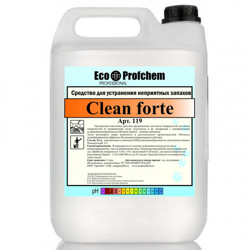 Средства для удаления запахов Очиститель санитарных зон ЭкоПрофХим Clean forte, 5 л, арт. 119 фото 2
