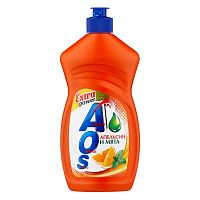 Средство для мытья посуды AOS (АОС) Апельсин и мята, жидкое, 450 мл