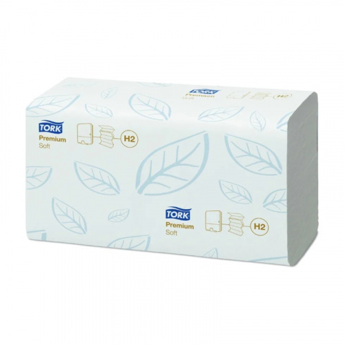 Полотенца бумажные Tork (Торк) Premium, сл. М, H2, 2-х сл., белый, 110 шт, арт. 100288