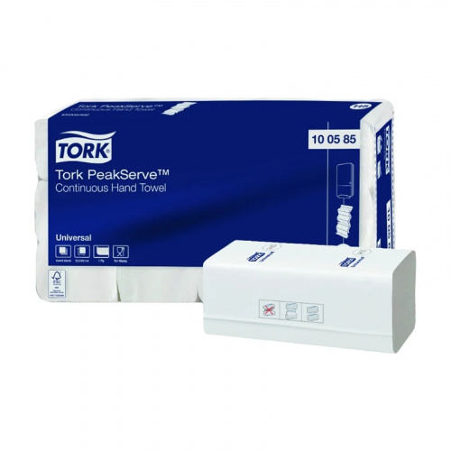 Полотенца бумажные Tork (Торк) PeakServe, H5, 1 сл., белый, 410 шт, арт. 100585 фото 2