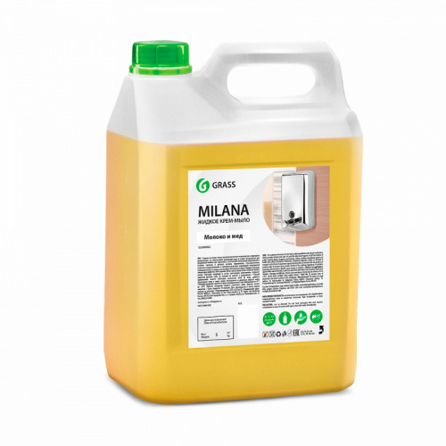 Мыло Крем-мыло жидкое Grass MILANA молоко и мед увлажняющее, 5 л, арт. 126105