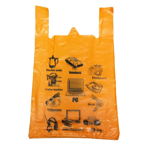 Упаковка Пакет майка Электрон ПНД оранжевый, 44 х 64 см