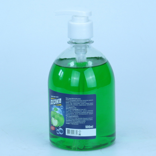 Мыло Мыло-крем жидкое Diona (Диона) Зеленое яблоко 500 мл, дозатор фото 3