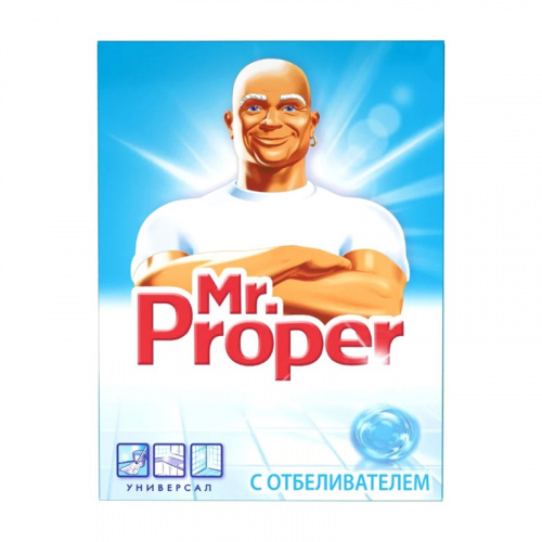 Средства для мытья пола Моющее средство Mr. Proper (Мистер Пропер), порошок отбеливающий, 400 г фото 3