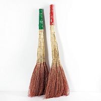 Щетки Веник трехлучевой Сорго, высший сорт, ручка со скотчем, 450 г