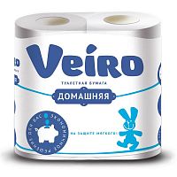 Туалетная бумага VEIRO (Виеро) Домашняя, 2-х сл., белый, 4 рул.
