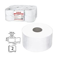 Туалетная бумага Laima (Лайма) Professional Premium, Т2, 2-х сл., белая, 170м, арт. 126092