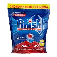 Таблетки для мытья посуды Finish, PowerBall All in 1 Max, 65 шт