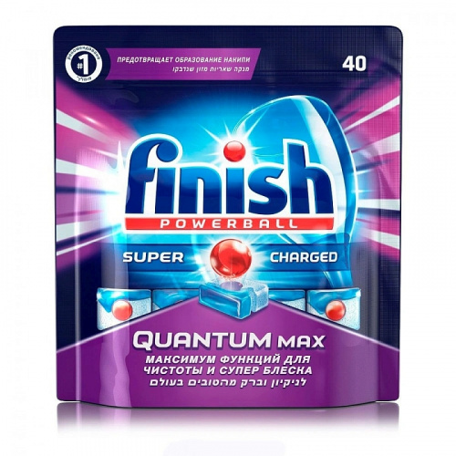 Средства для  посудомоечных машин Таблетки для мытья посуды Finish QUANTUM Max, 40 шт