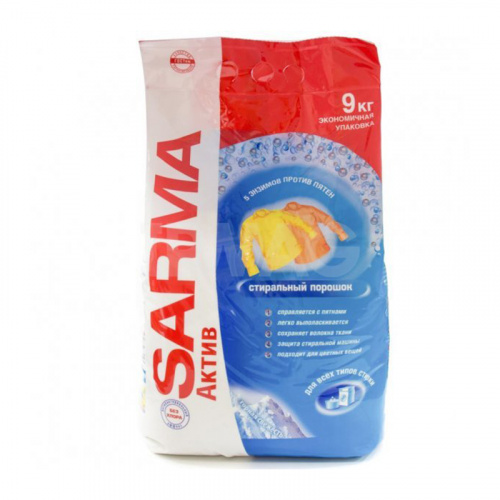 Стиральные порошки Стиральный порошок Sarma (Сарма) Актив Горная свежесть, для всех типов стирки, для цветного, 9 кг