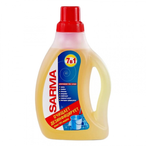 Средства для мытья пола Моющее средство для пола Sarma (Сарма) Лимон 7 в 1, с антибактериальным эффектом, 750 мл