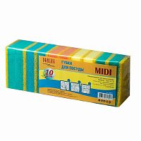 Губка для посуды DOMINA, MIDI, 10 шт, 9х6х2.5 см