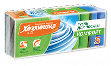 Губка для посуды Хозяюшка Мила, Комфорт, 5 шт, 9.5х6.5х4.5 см