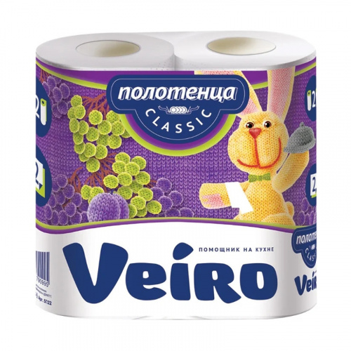 Полотенца бумажные VEIRO Classic, 2-х сл., белый, 2 рул.5п22