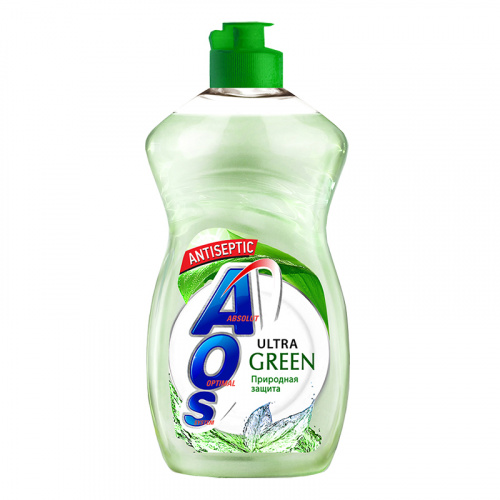 Средства для посуды Средство для мытья посуды AOS (АОС) ULTRA GREEN, жидкое, 450 мл