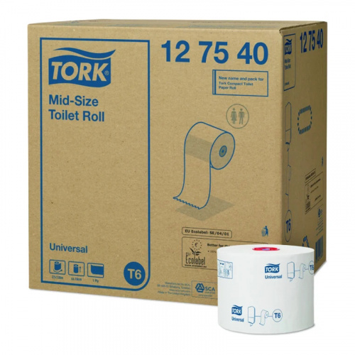 Туалетная бумага Tork (Торк) Universal, Т6, 1 сл., белая, арт. 127540 фото 2