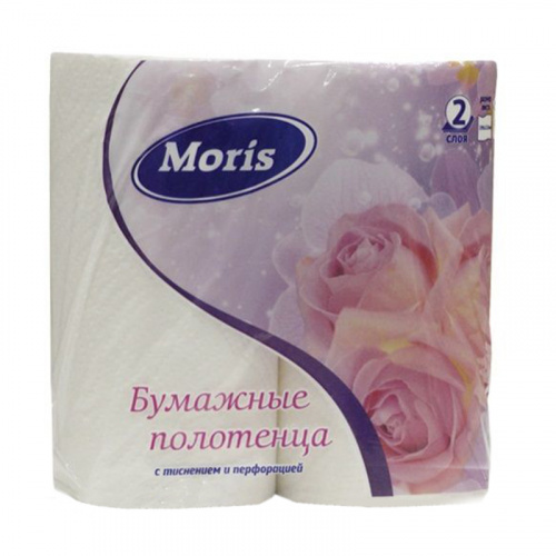 Полотенца бумажные Moris (Морис), белые, 2-х сл., 2 шт 